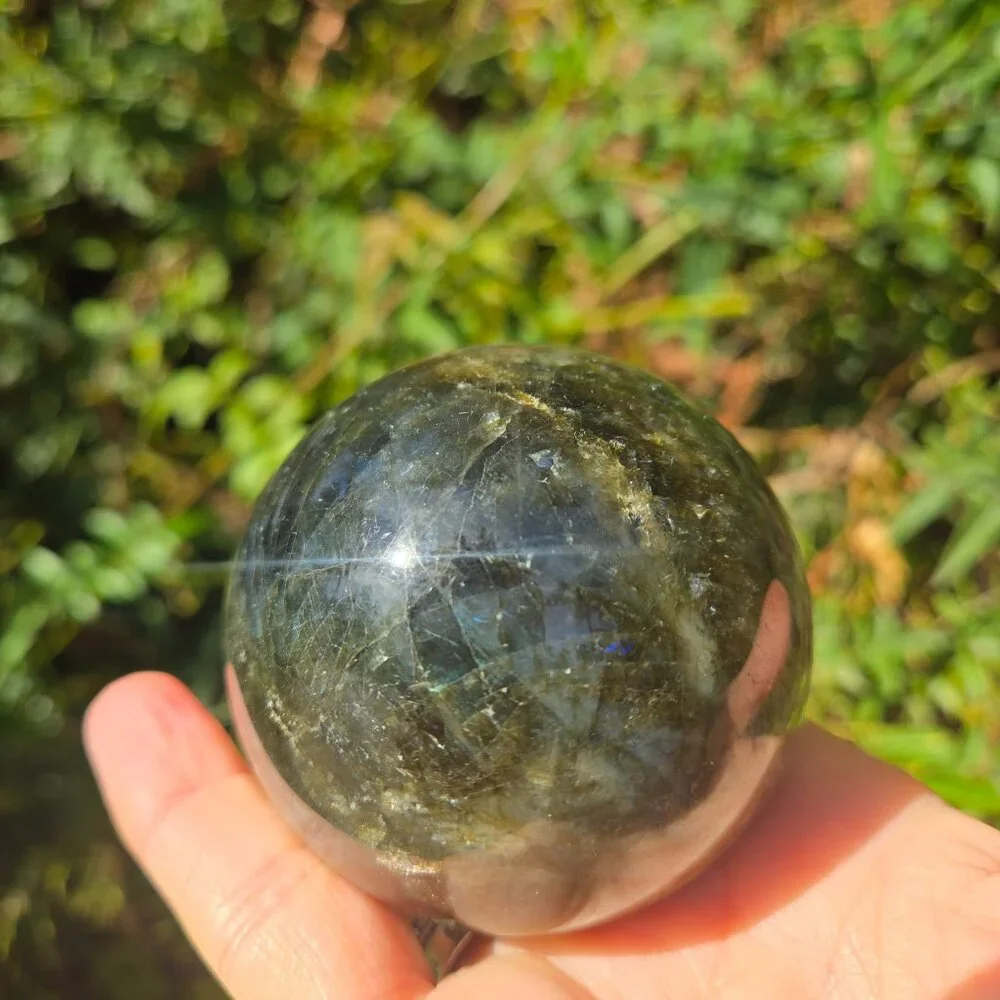 Labradorite Gemstone Sphere with Flash
